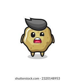 the shocked face of the cute loose stools mascot , cute style design for t shirt, sticker, logo element
