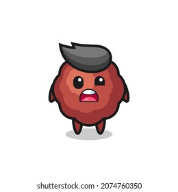 the shocked face of the cute meatball mascot , cute style design for t shirt, sticker, logo element