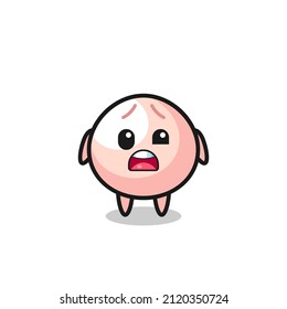 the shocked face of the cute meatbun mascot , cute style design for t shirt, sticker, logo element