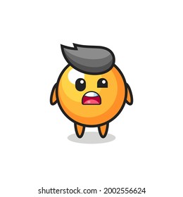 the shocked face of the cute ping pong ball mascot , cute style design for t shirt, sticker, logo element