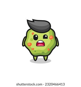 the shocked face of the cute puke mascot , cute style design for t shirt, sticker, logo element