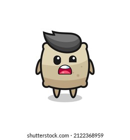 the shocked face of the cute sack mascot , cute style design for t shirt, sticker, logo element