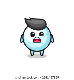 the shocked face of the cute snow ball mascot , cute style design for t shirt, sticker, logo element