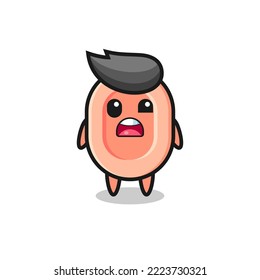 the shocked face of the cute soap mascot , cute style design for t shirt, sticker, logo element
