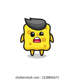 the shocked face of the cute sponge mascot , cute style design for t shirt, sticker, logo element