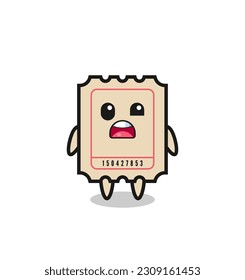 the shocked face of the cute ticket mascot , cute style design for t shirt, sticker, logo element