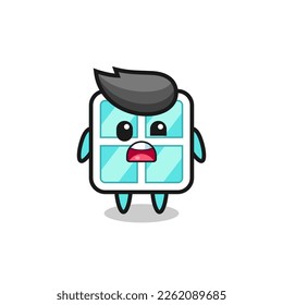 the shocked face of the cute window mascot , cute style design for t shirt, sticker, logo element