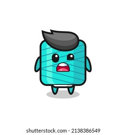 the shocked face of the cute yarn spool mascot , cute style design for t shirt, sticker, logo element