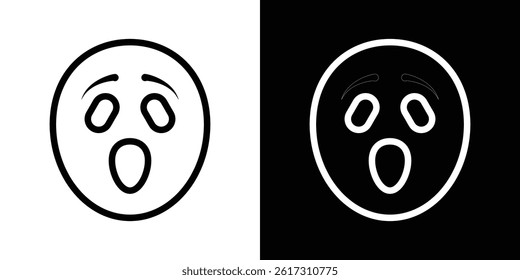 Shocked face emoji icon vector for web and mobile app. Symbol isolated.