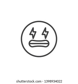 Shocked face emoji line icon. linear style sign for mobile concept and web design. Frightened emoticon face outline vector icon. Symbol, logo illustration. Vector graphics