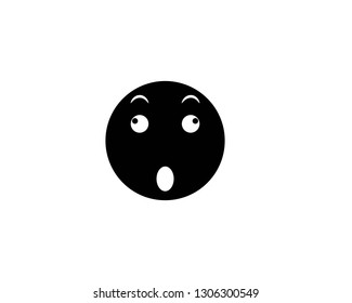 Shocked face emoticon vector icon - Vector