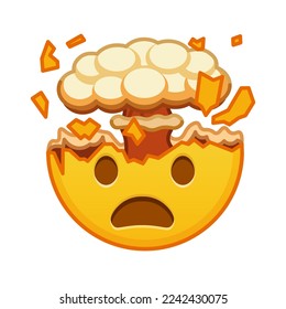 Shocked face with exploding head Large size of yellow emoji smile