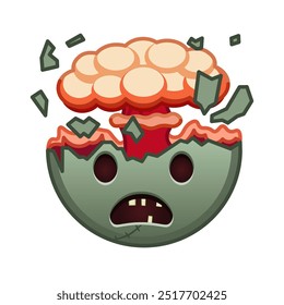 Cara impactada con cabeza explosiva Tamaño Grande de emoji de halloween zombi