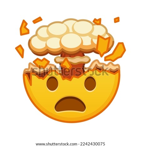 Shocked face with exploding head Large size of yellow emoji smile Stockfoto © 