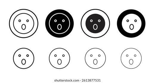 Shocked face icon Isolated flat vector in outline