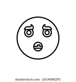 Shocked face icon line art vector