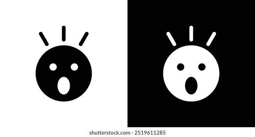 Shocked face icon linear logo isolated