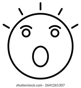 Shocked face icon simple flat icon vector symbol