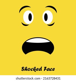 Shocked Face Logo Icon Vector Template Design Illustration.