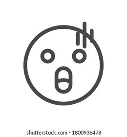 Shocked Face Outline Emoji Icon Stock Vector (Royalty Free) 1800936478 ...