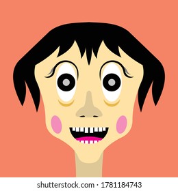 
shocked face of surreal vector symmetry