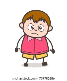 Shocked Facial Expression - Cute Cartoon Fat Kid Illustration
