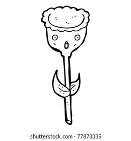 shocked flower cartoon