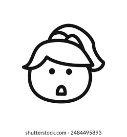 Shocked Girl icon linear vector graphics sign