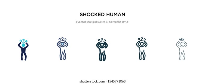 shocked human icon in different style vector illustration. two colored and black shocked human vector icons designed in filled, outline, line and stroke style can be used for web, mobile, ui