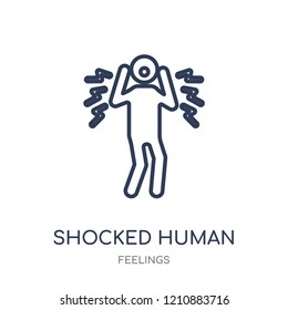 shocked human icon. shocked human linear symbol design from Feelings collection. Simple outline element vector illustration on white background.