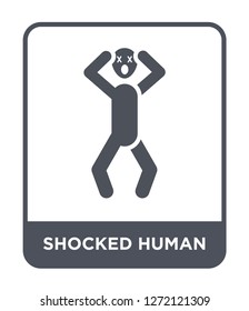 shocked human icon vector on white background, shocked human trendy filled icons from Feelings collection, shocked human simple element illustration