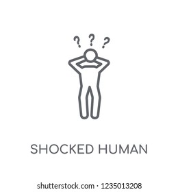 shocked human linear icon. Modern outline shocked human logo concept on white background from Feelings collection. Suitable for use on web apps, mobile apps and print media.