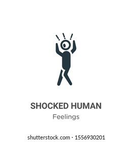 Shocked human vector icon on white background. Flat vector shocked human icon symbol sign from modern feelings collection for mobile concept and web apps design.