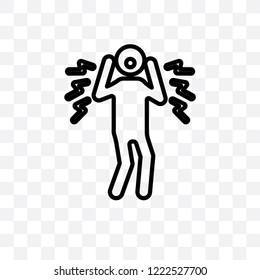 shocked human vector linear icon isolated on transparent background, shocked human transparency concept can be used for web and mobile