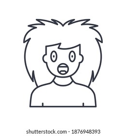 Shocked icon, linear isolated illustration, thin line vector, web design sign, outline concept symbol with editable stroke on white background.