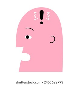 Shocked. Illustration of human facial expressions.