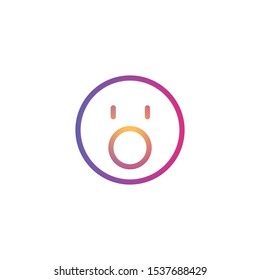 Shocked  - Line Vector Icon