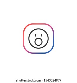 Shocked  - Line Vector Icon
