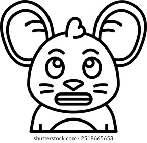 Shocked Line vector Icon Design