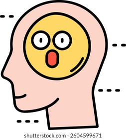 Shocked Line vector Icon Design