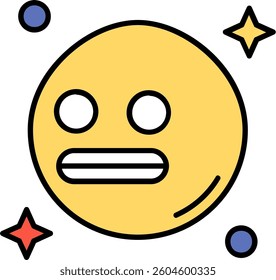 Shocked Line vector Icon Design
