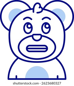 Shocked Line vector Icon Design