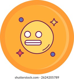 Shocked Line vector Icon Design