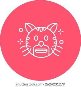 Shocked Line vector Icon Design