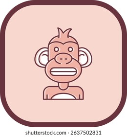Shocked Line vector Icon Design