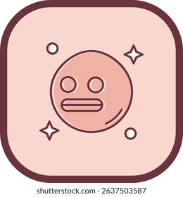Shocked Line vector Icon Design