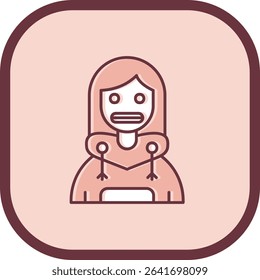 Shocked Line vector Icon Design