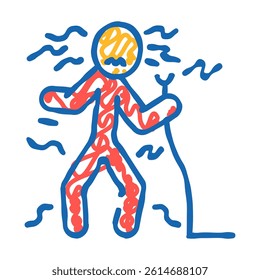 shocked man accident doodle icon sketch vector. shocked man accident sign. isolated symbol illustration