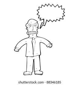 caricatura de un hombre impactado