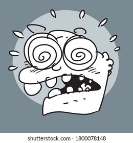 shocked man cartoon vector illustration. figure and background are in separate layers.
